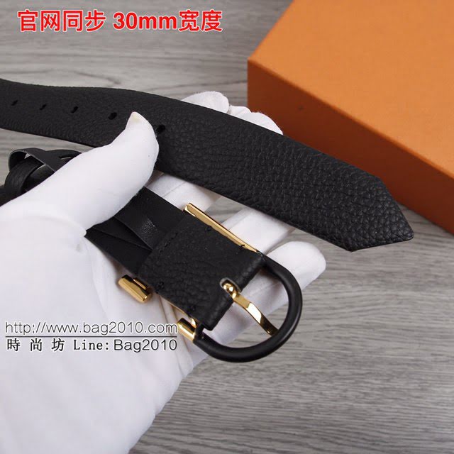 LV新款皮帶 路易威登雙面牛皮荔枝紋腰帶  jjp1837